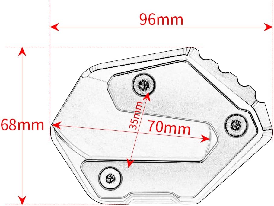 Placa de soporte de extensión de soporte lateral para motocicleta compatible con YAMAHA MT-07 2014-2023  Soporte de almohadilla de pie Accesorios