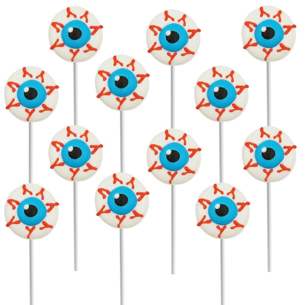 Piruletas de Halloween con forma de ojos y dulces, rellenos de bolsas de fiesta de dulce o truco, recuerdos de fiesta (paquete de 24)