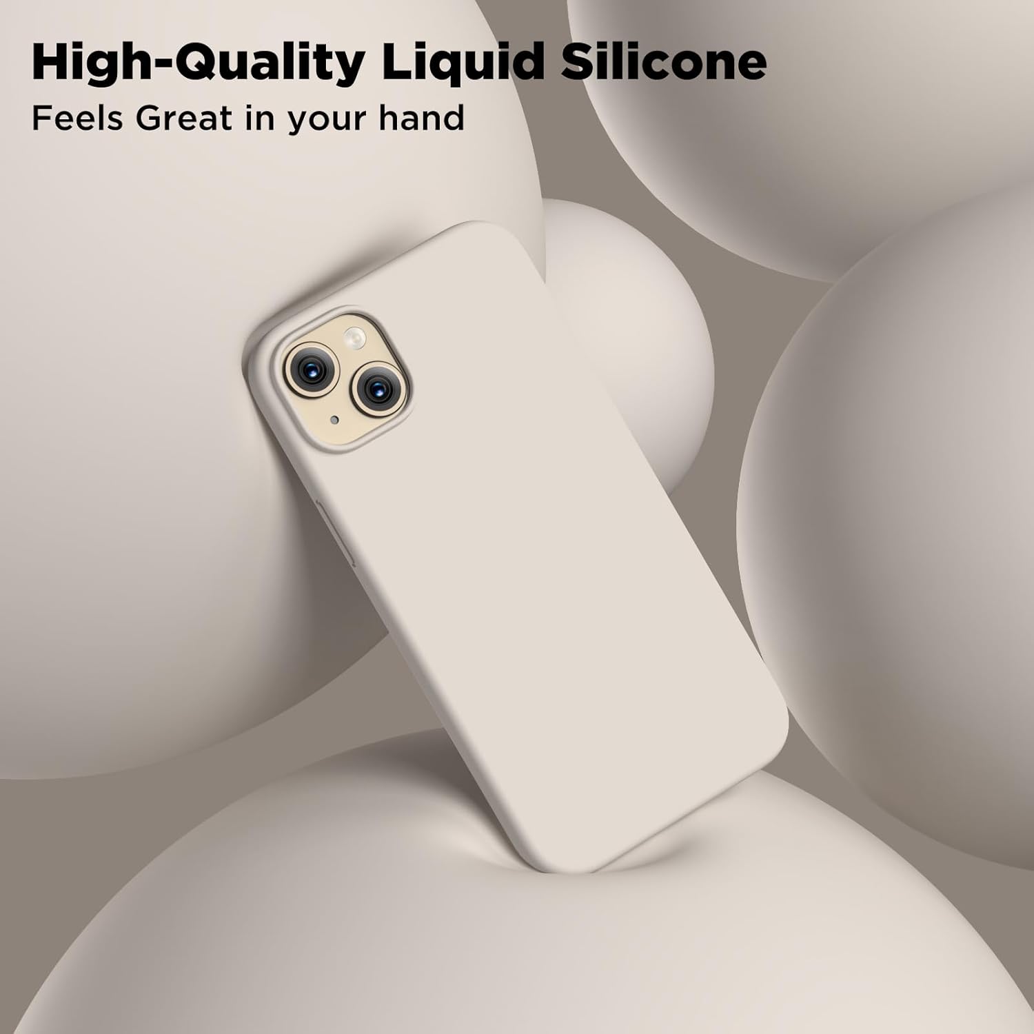 COFFKER Compatible con iPhone 15, funda de silicona líquida, funda protectora de cuerpo completo a prueba de golpes forro de microfibra suave, funda