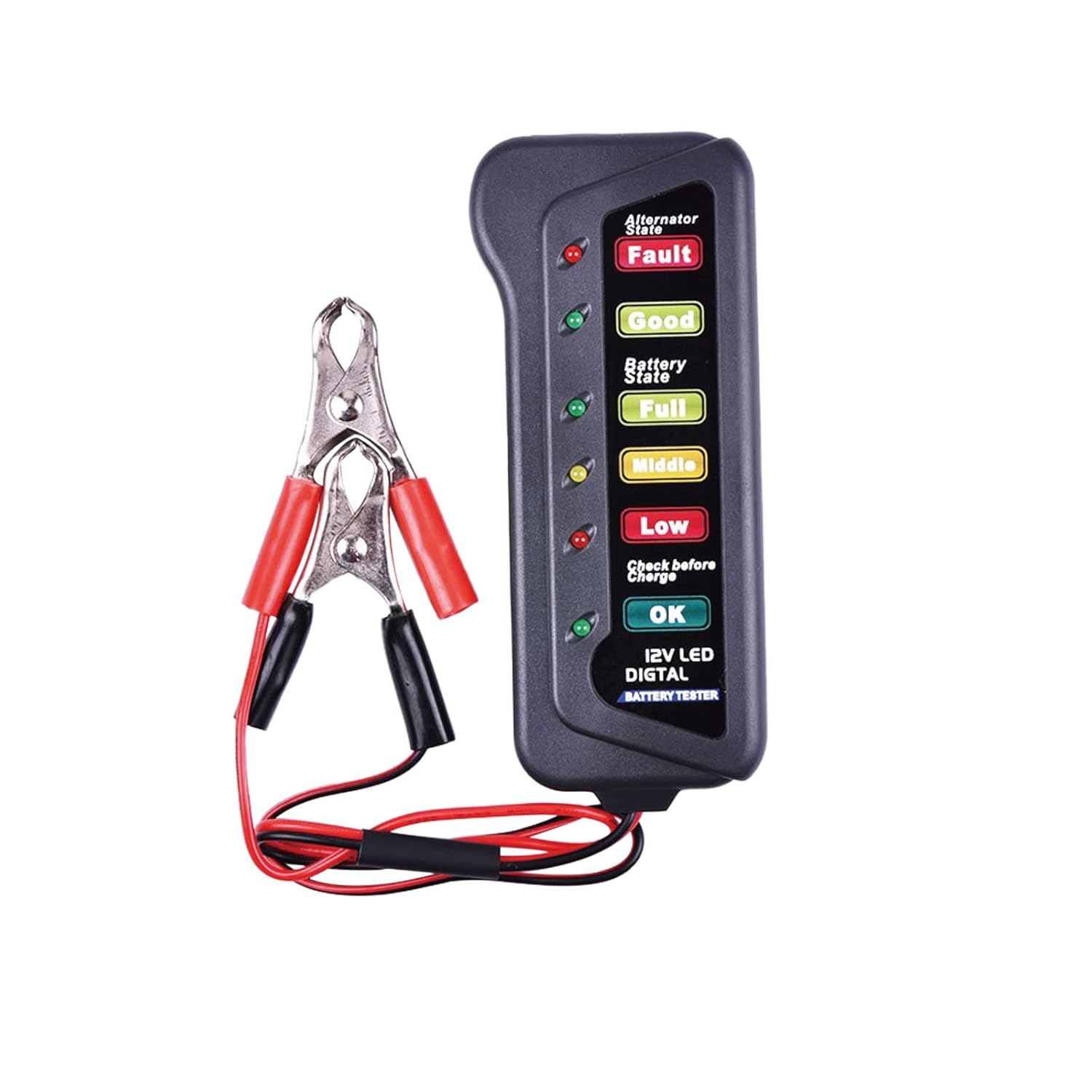 NInE-ROnG Probador de batería Indicador de capacidad de batería Trabajo 6 indicadores para Rv Carrito de Golf Cortacésped Bicicleta Eléctrica