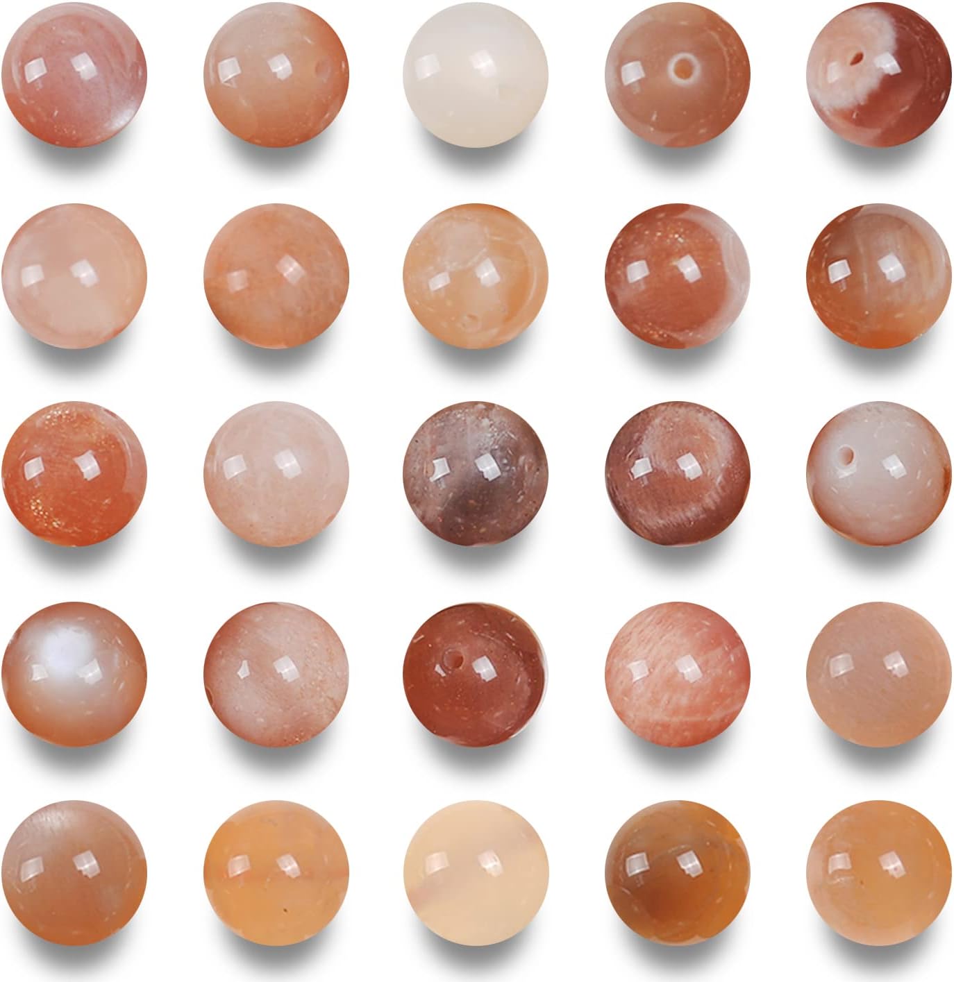 Cuentas de piedra solar para fabricación de joyas, cuentas redondas de piedra de 0.315 pulgadas para pulseras, piedra de jaspe natural, 46