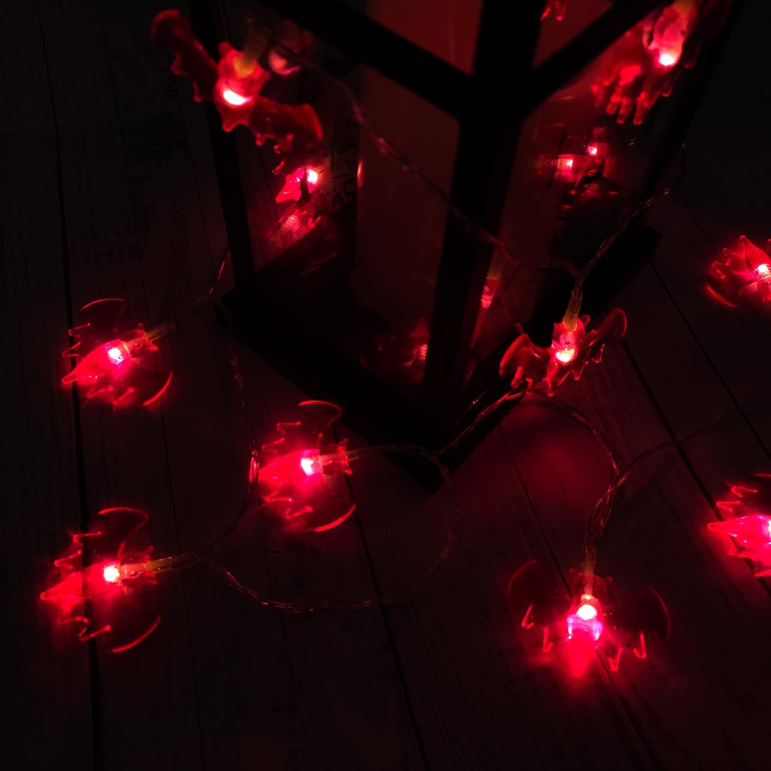 KEPATO Guirnalda de luces de Halloween, 10 pies, 20 LED, funciona con pilas, luces de decoración de Halloween para interiores y exteriores, luces de
