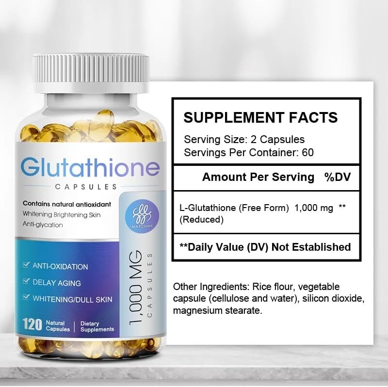 fanFentac 60 cápsulas de glutatión cápsulas suplemento 1,000mg por porción