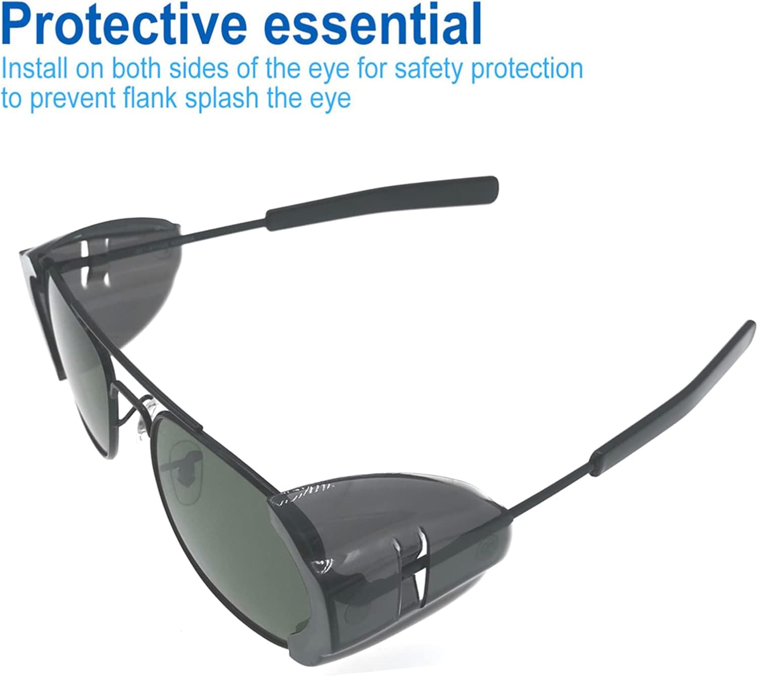 Protectores laterales para lentes, protectores laterales deslizantes, tamaño L se adapta a medianos a grandes, tamaño M para marcos de lentes