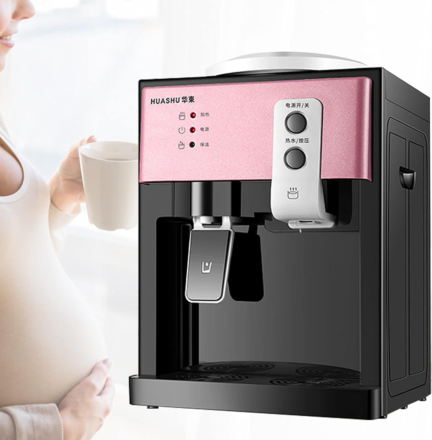 Dispensador de enfriador de agua de carga superior de 110 V, dispensador de enfriador de agua de escritorio de 550 W, dispensador eléctrico de calor