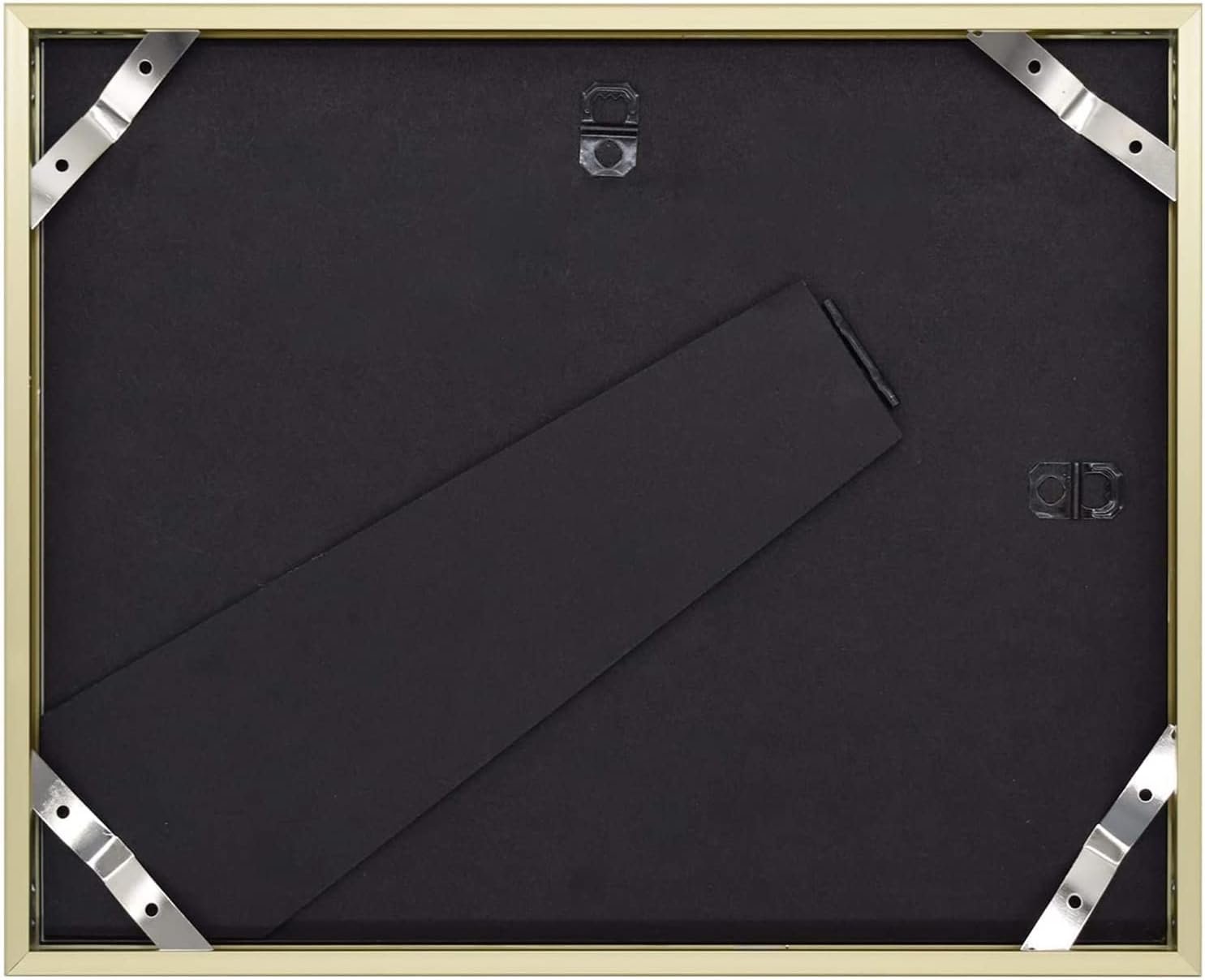 Frametory, Marco de aluminio de 8 x 10 pulgadas, tapete marfil para fotos de 5 x 7, soporte de caballete, colgador de dientes de sierra, ideal para