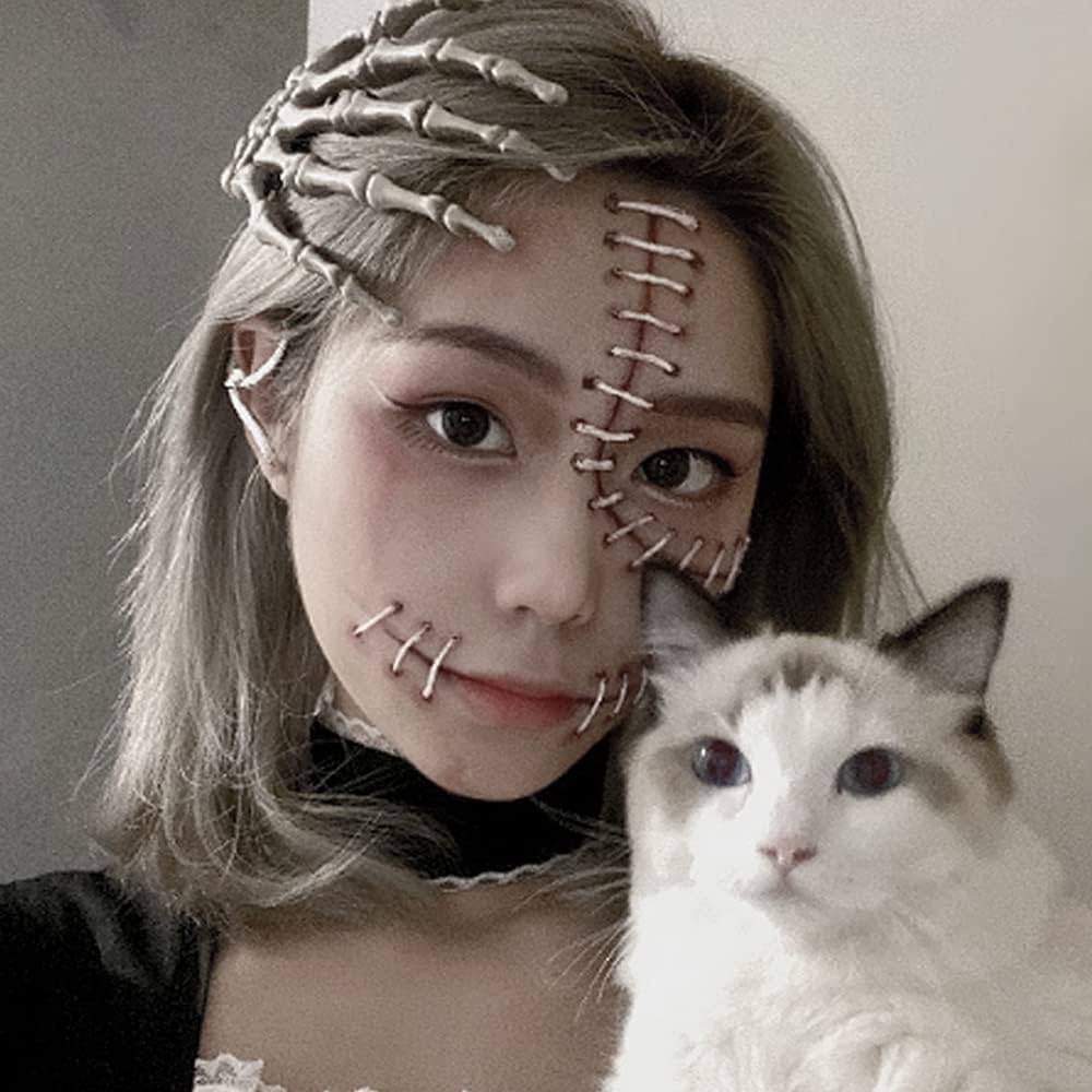 Hallowen – Pinzas para el cabello para mujer, pinzas grandes de garra, fantasma, mano, esqueleto, pasadores para el cabello, accesorios para el