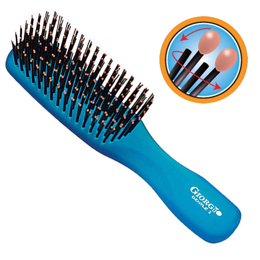 Giorgio GION1-2B – Juego de 2 cepillos desenredantes suaves para hombres y mujeres, cerdas suaves para cuero cabelludo sensible. Mojado y seco para