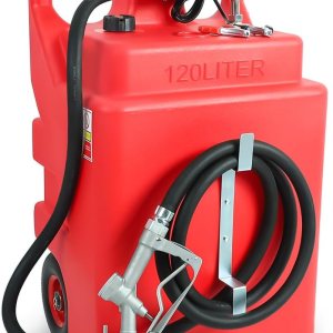 EASYBERG Tanque de combustible portátil de 32 galones de 120 litros con bomba diésel de 12 V, ruedas resistentes con mango superior de alta EASYBERG Tanque de combustible portátil de 32 galones de 120 litros con bomba diésel de 12 V, ruedas resistentes con mango superior de alta