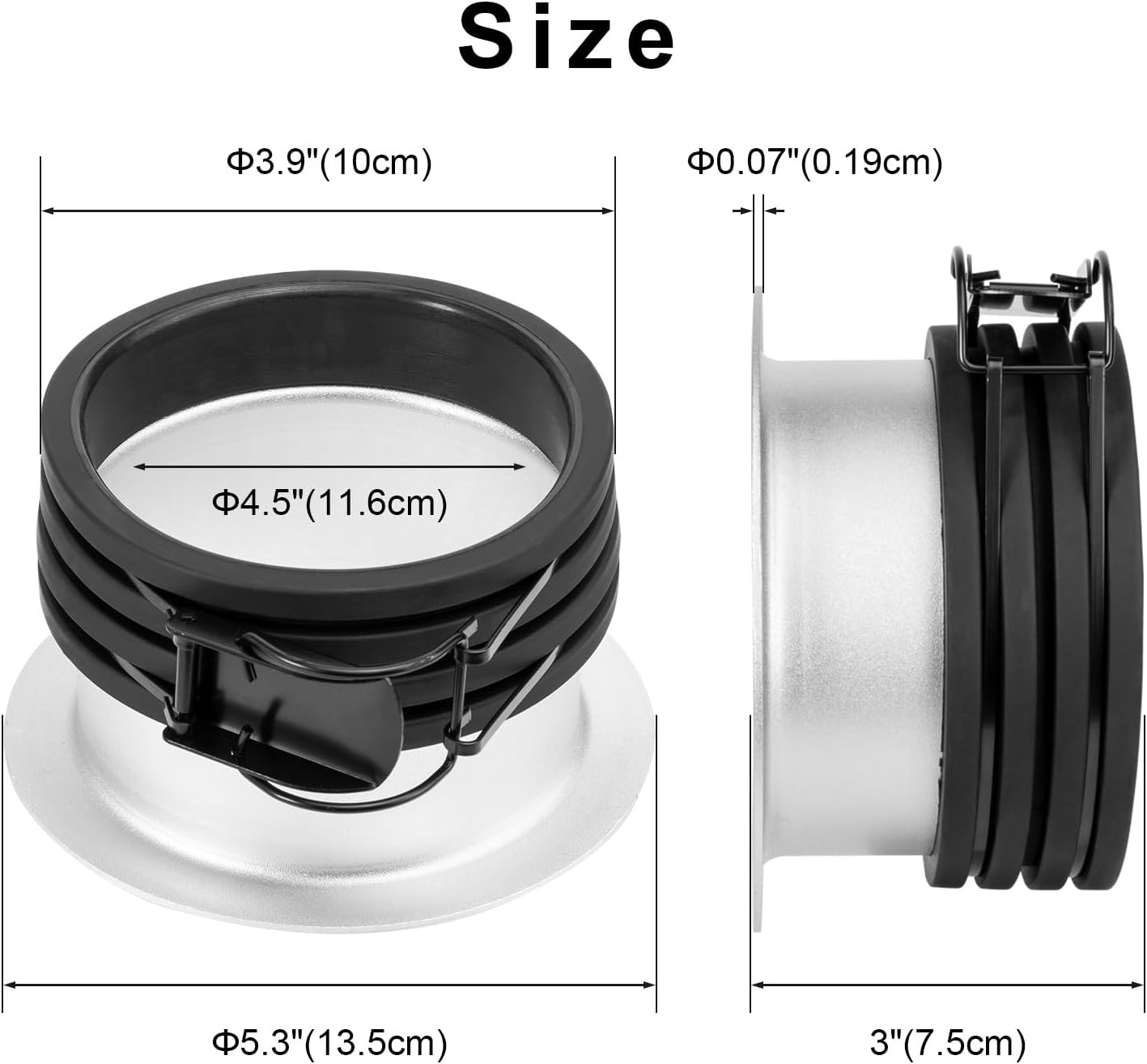FOMITO Anillo adaptador de luz de 5.31 pulgadas  5.315 in para Profoto Flash Monolight LED