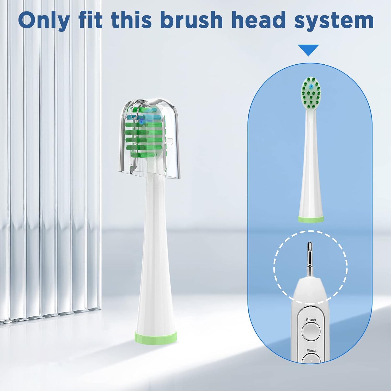 Cabezales de repuesto para todos los modelos Waterpik Sonic Fusion (SF-01, SF-02, SF-03 y SF-04), compactos, con tapas, 4 unidades, color blanco