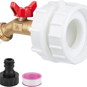 WADEO IBC – Adaptador de mano, adaptador de rosca fina de 2.44 pulgadas para tanque IBC de 275-330 galones, grifo de válvula de cierre de agua de WADEO IBC – Adaptador de mano, adaptador de rosca fina de 2.44 pulgadas para tanque IBC de 275-330 galones, grifo de válvula de cierre de agua de