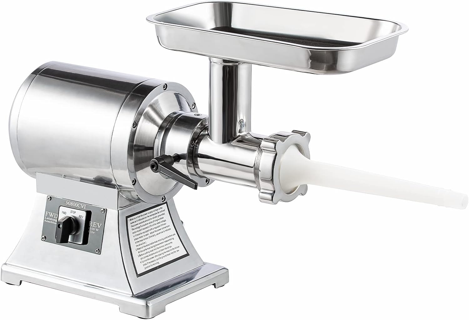 Picadora de carne comercial de 110 V, 1100 W, 550 librashora, picadora de carne industrial de acero inoxidable desmontable de 193 rmin con 4