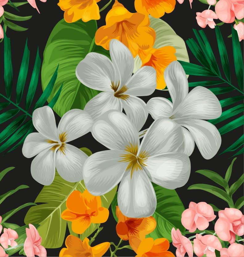 SinFung Home Papel tapiz floral para despegar y pegar de 17.7 x 118 pulgadas, papel tapiz floral de hojas tropicales, autoadhesivo, extraíble, papel