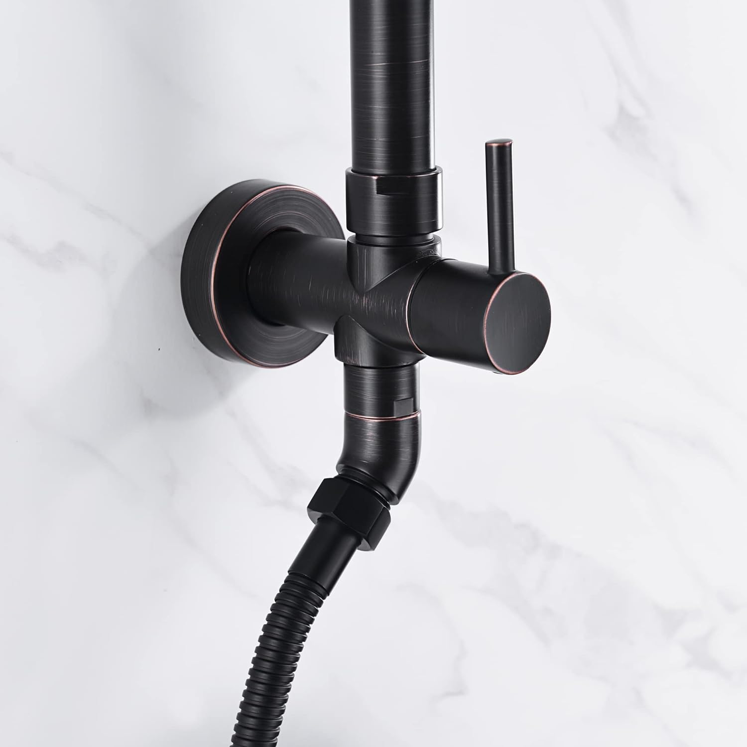 sumerain Sistema de ducha de bronce aceitado para reacondicionamiento y remodelación con cabezal de ducha de lluvia de 9 pulgadas
