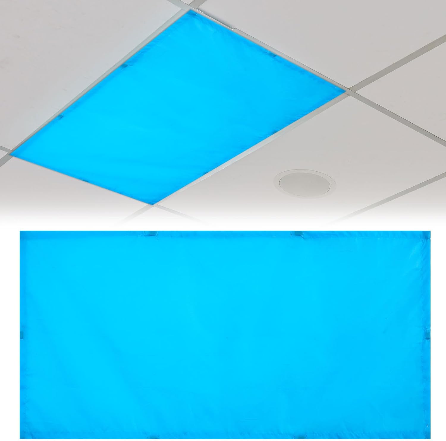 Patelai Cubierta de luz fluorescente de 4 x 2 pies para luces de techo, cubierta de luz magnética con 10 imanes, filtros de luz fluorescente para