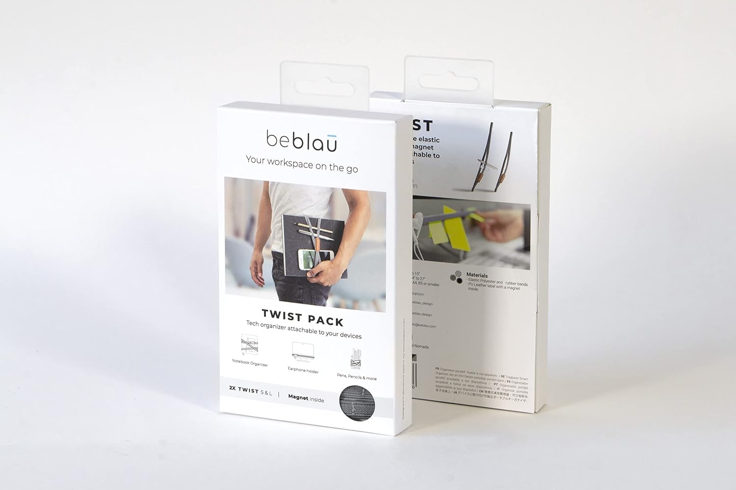 Beblau TWIST PACK Organizador portátil elástico con imán en el interior se puede acoplar a tu portátil, portátil, pantalla de PC.. Cualquier cosa!