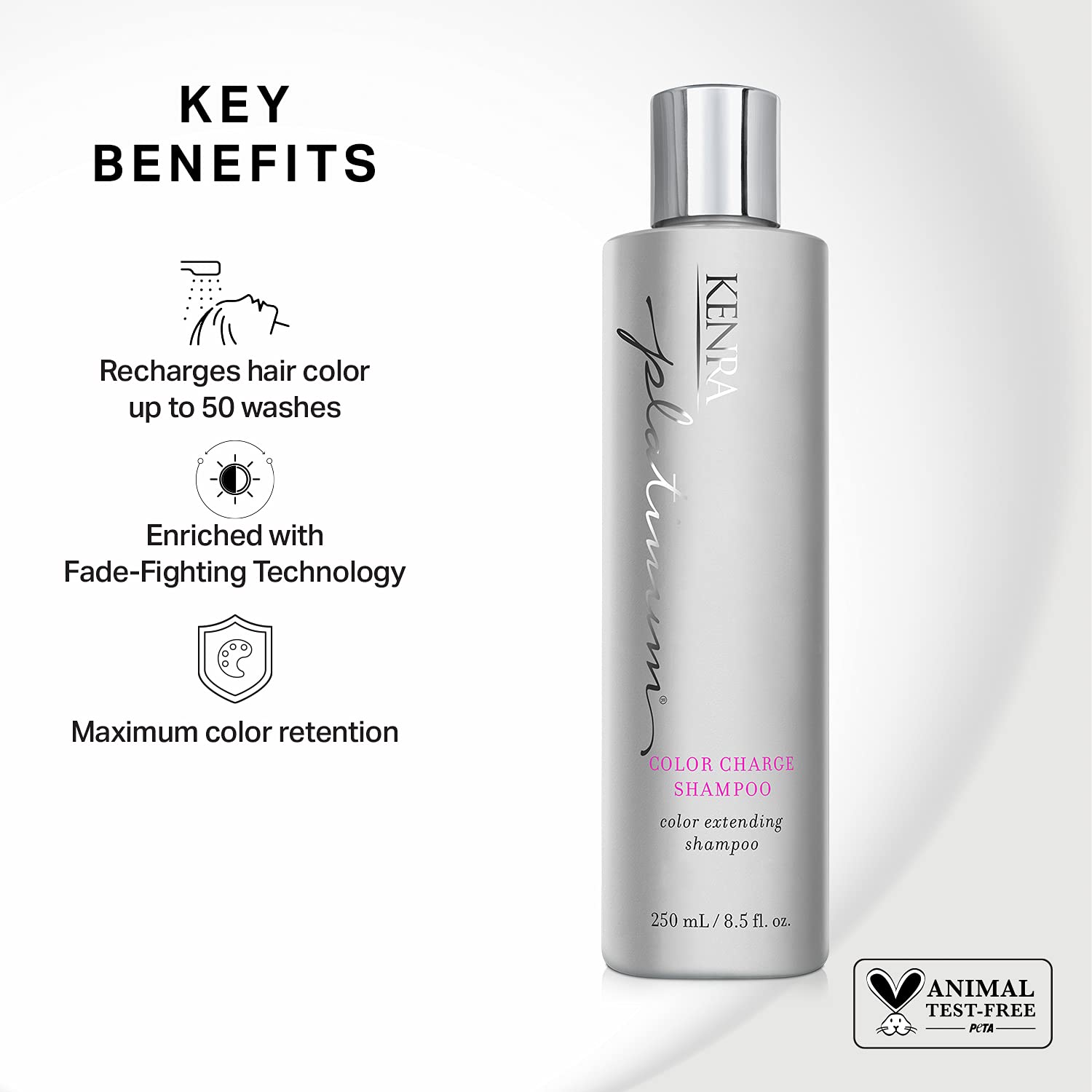 Kenra Platinum Color Charge Champúacondicionador  Extensión de color  Recarga el color del cabello hasta 50 lavados  Hidratante ligero  Máxima