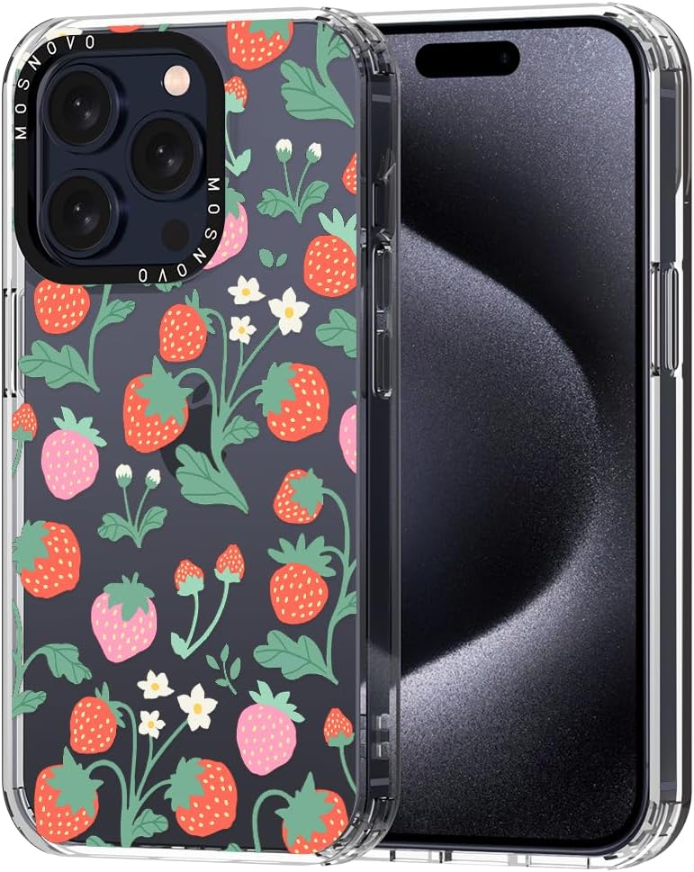 MOSNOVO Buffertech – Funda compatible con iPhone 15 Pro, impacto de caída de 6.6 pies, tecnología antidesprendimiento, funda transparente de TPU con