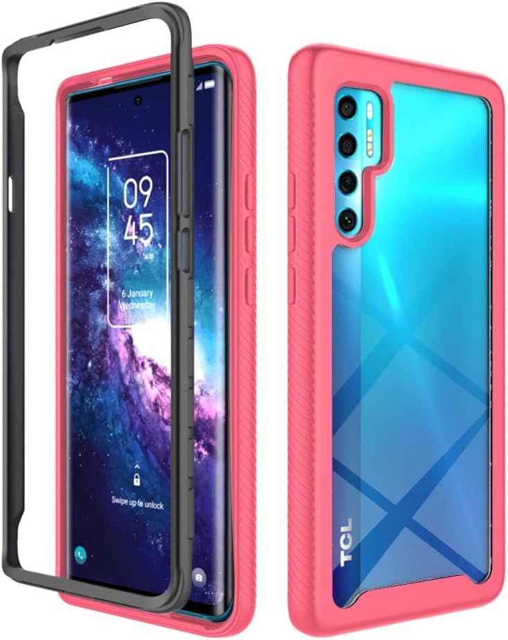 Asuwish Funda de teléfono para TCL 20 Pro 5G con protector de pantalla de vidrio templado y soporte delgado, funda protectora híbrida resistente