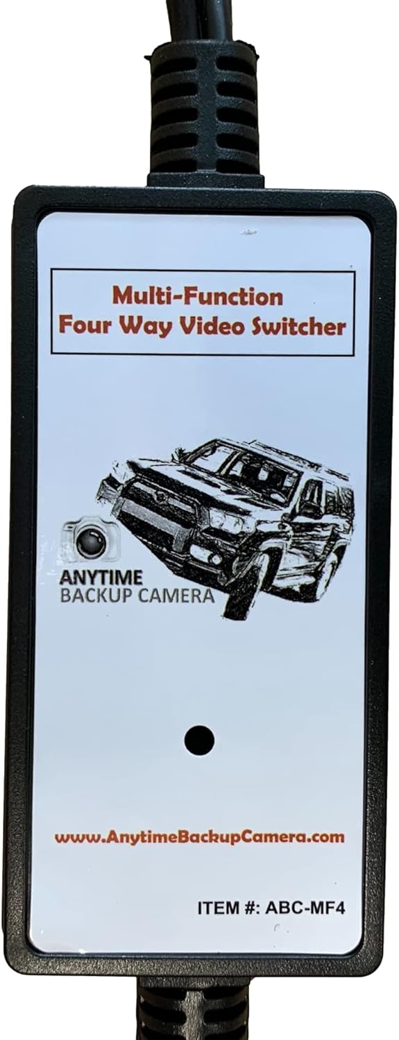 Anytime Backup Camera, Conmutador de video, conmutador de video inteligente multifunción de 4 vías (4 pulgadas, 1 salida) para automóviles,