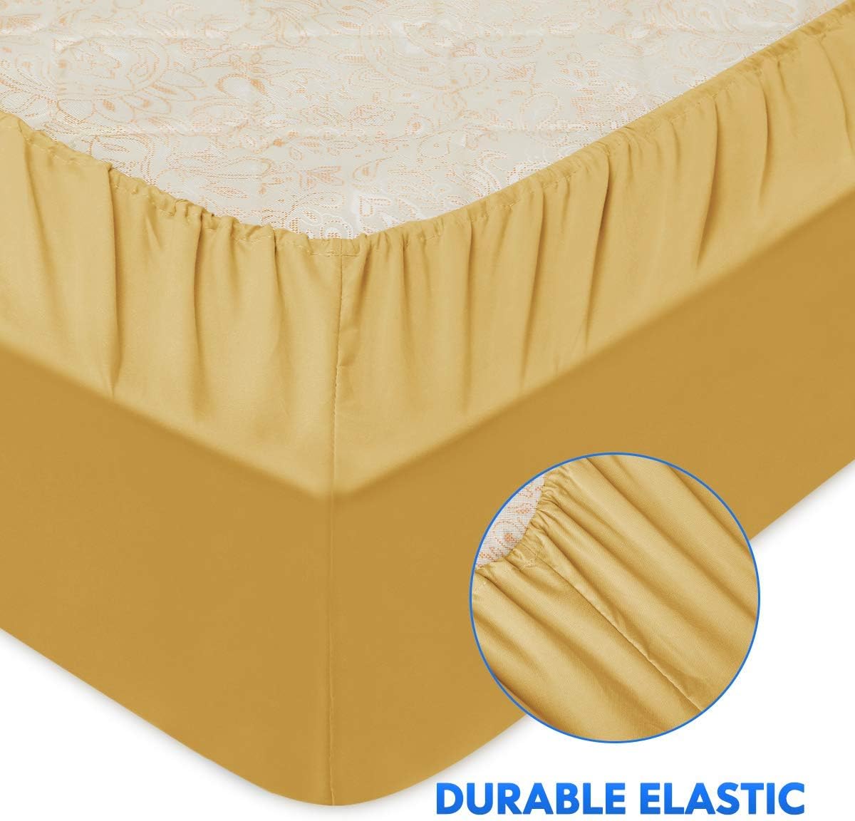 HOMEIDEAS Juego de sábanas de 6 piezas de microfibra cepillada extra suave de 1800 hilos, con bolsillo profundo, sin arrugas ni decoloración (tamaño
