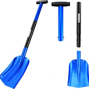 Portátil telescópico aluminio utilitario coche ajustable edición extendida pala de nieve (azul) Portátil telescópico aluminio utilitario coche ajustable edición extendida pala de nieve (azul)