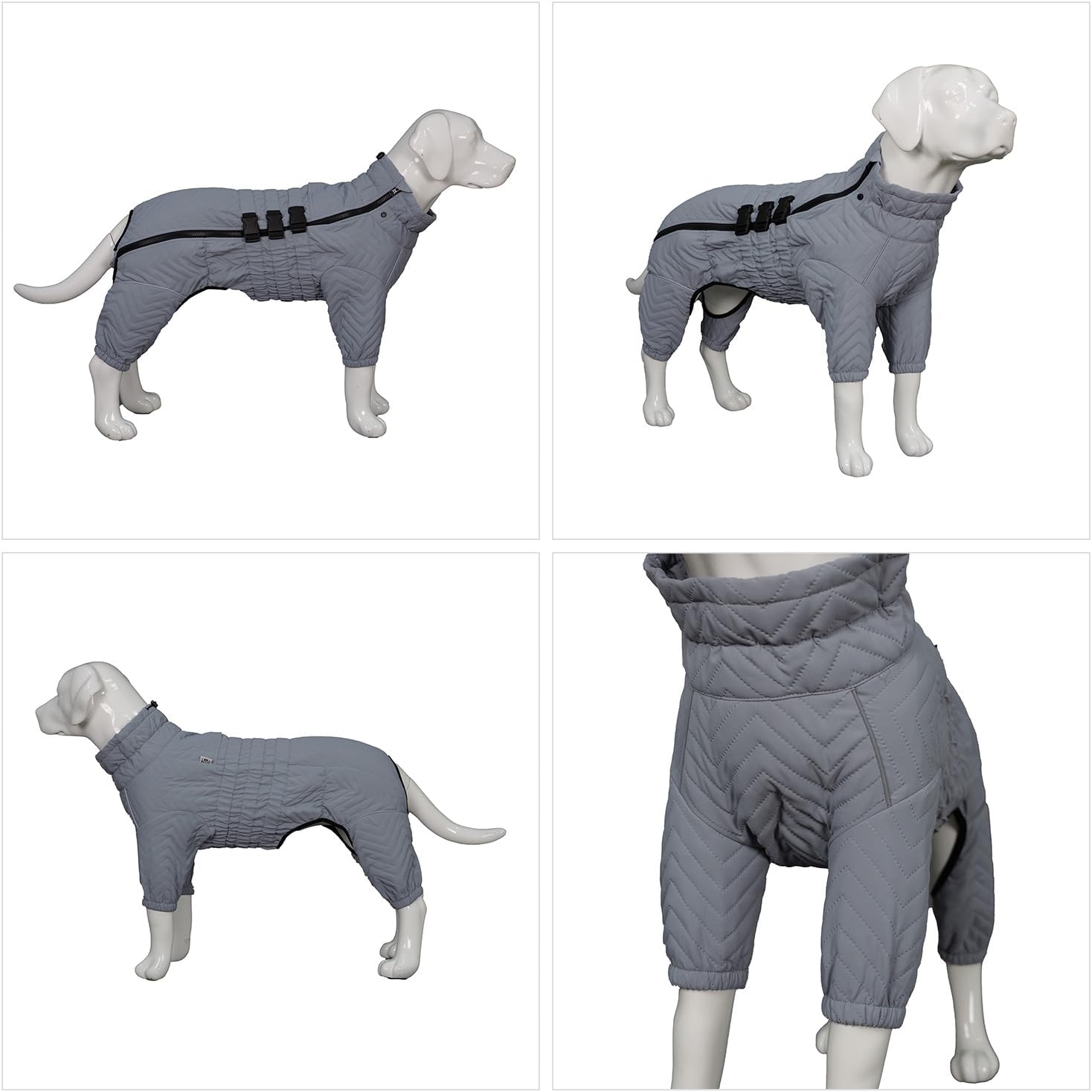Abrigo cálido para perro, chaleco de doble capa para perro, 4 patas cubiertas, resistente al viento, impermeable, reflectante, chaleco cálido para