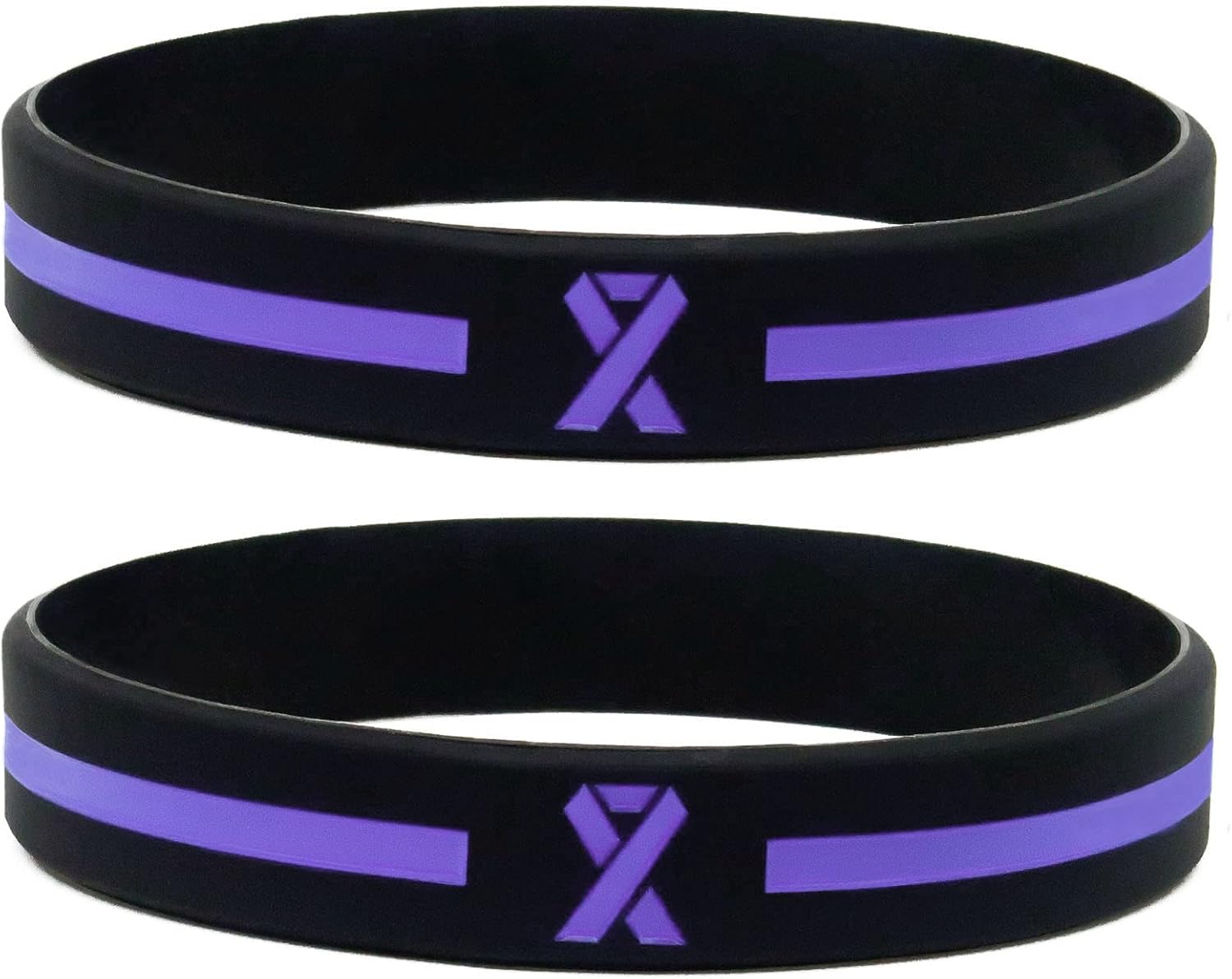 Giftphoria Pulseras de cinta de concientización de color morado lavanda (paquete de 6)  Para la conciencia de la epilepsia y la conciencia del