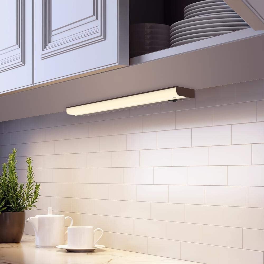 Accesorio LED debajo del mostrador de 24 pulgadas 5000 Kelvin (color de luz blanca diurna). Solo cable directo de cableado. Reemplace las luces del