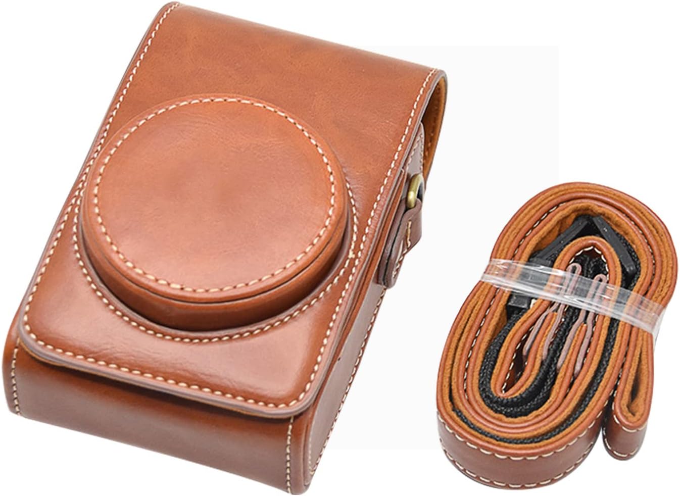 Rieibi Funda para cámara Sony RX100 Series, Sony ZV-1 ZV1, Ricoh GR III GR 3, Panasonic LX10 Lumix DMC-LX10, funda vintage de piel sintética para
