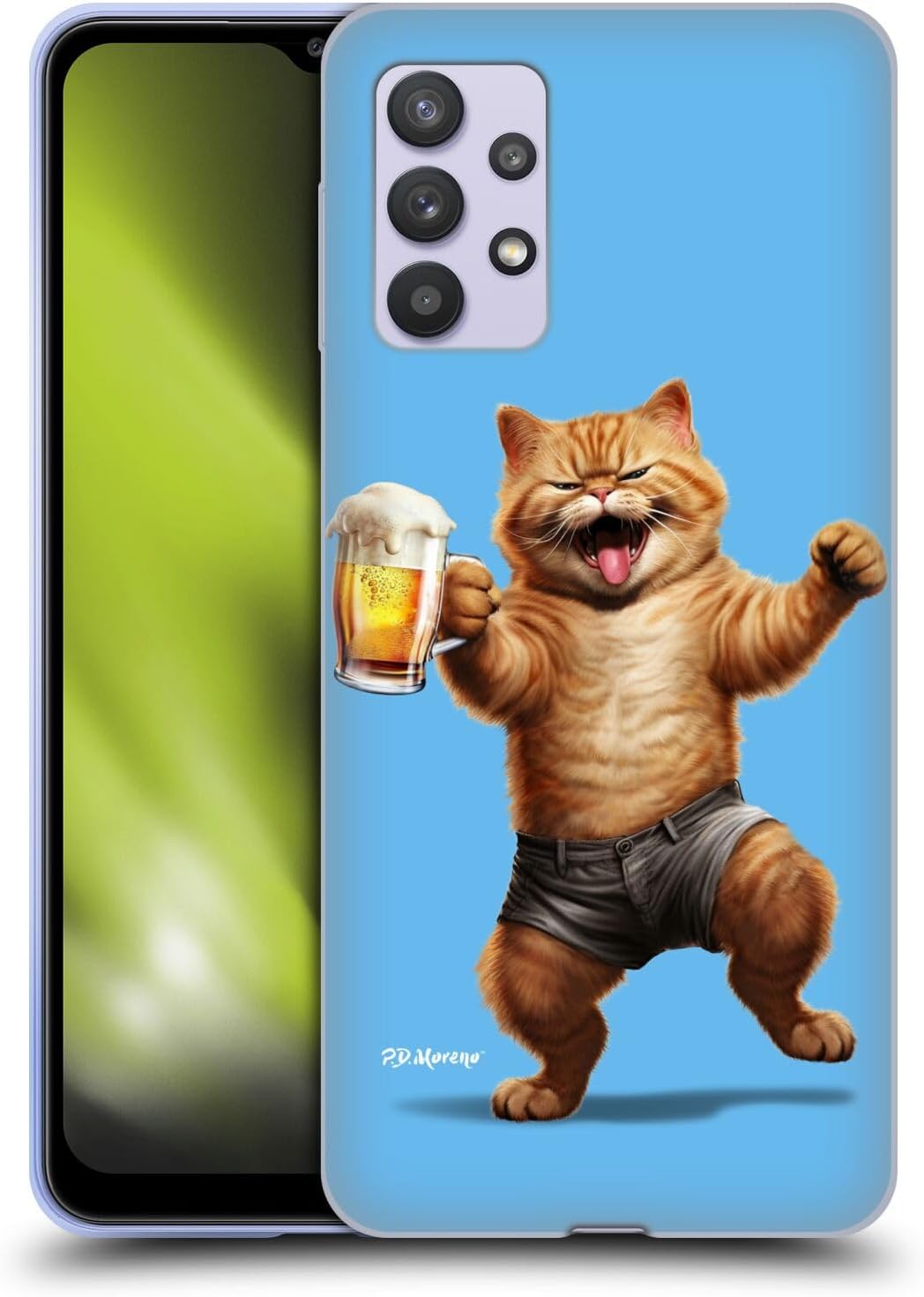 Head Case Designs Officially Licensed P.D. Moreno Cat Beer Furry Fun Artwork Soft Gel Case Compatible with Galaxy A32 5G  M32 5G (2021)