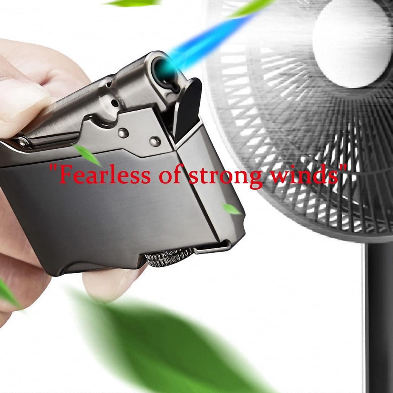 Encendedor de butano recargable, resistente al viento, encendedor de llama fuerte, ajustable, para senderismo, camping, chimenea, parrilla, camping,