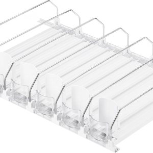 uxcell Organizador de latas de soda para refrigerador, organizador de bebidas autoempujable para refrigerador, dispensador de bebidas ajustable de uxcell Organizador de latas de soda para refrigerador, organizador de bebidas autoempujable para refrigerador, dispensador de bebidas ajustable de