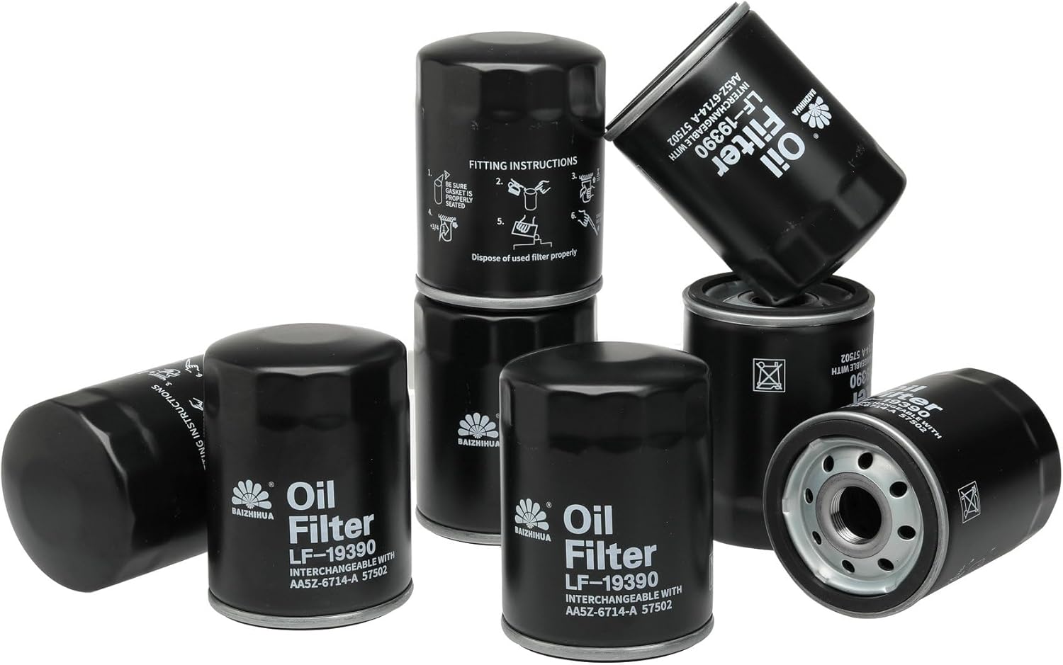 8 filtros de aceite BAIZHIHUA 19390 de alta calidad que reemplazan a AA5Z-6714-A, 57502XP, FL-500S se adapta a BuickCadillacChevy, GMC Ford Edge,