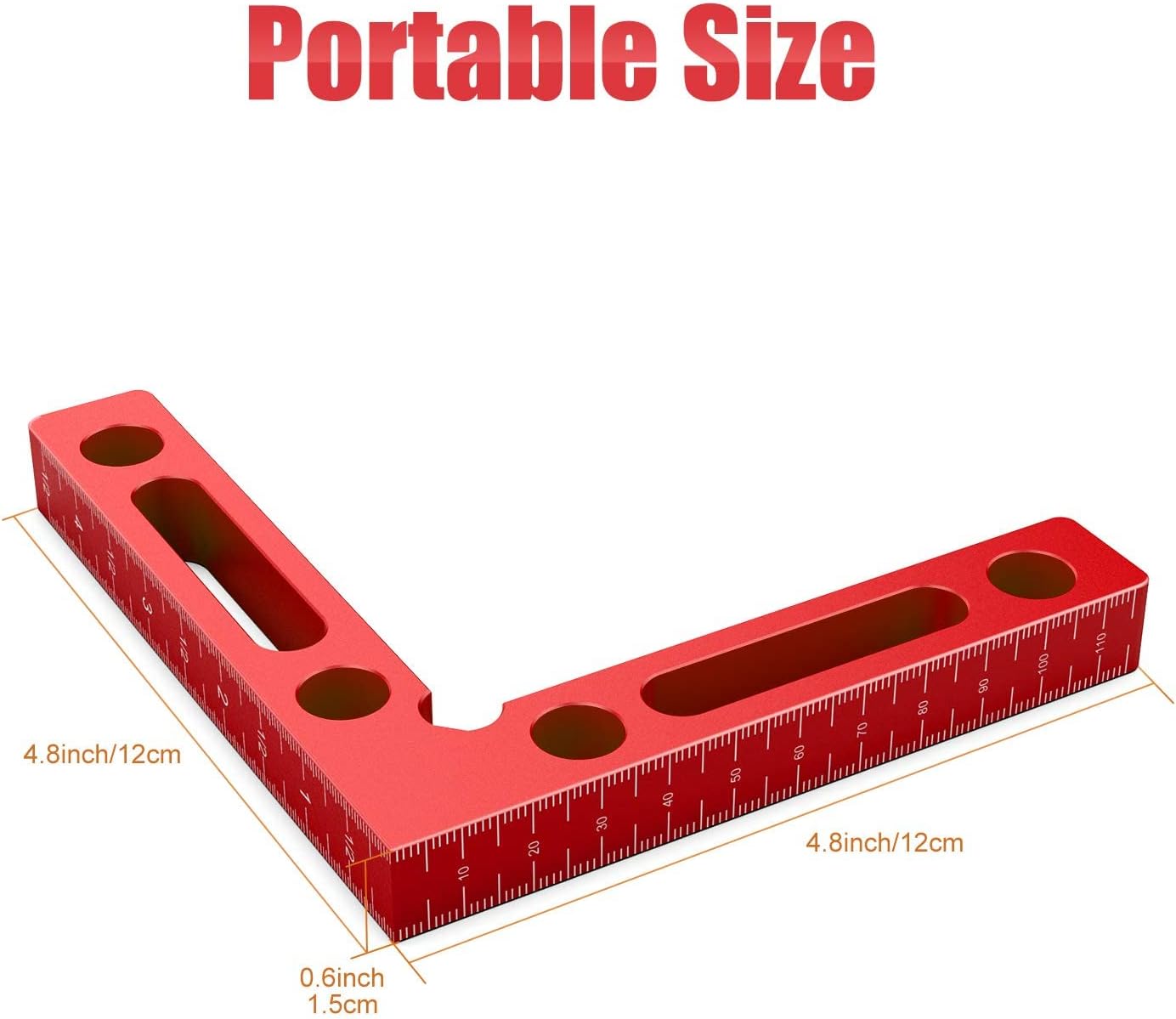 2 cuadrados de posicionamiento de aleación de aluminio de 90 grados, abrazaderas de ángulo recto de 4.7 x 4.7 pulgadas, herramienta de carpintería