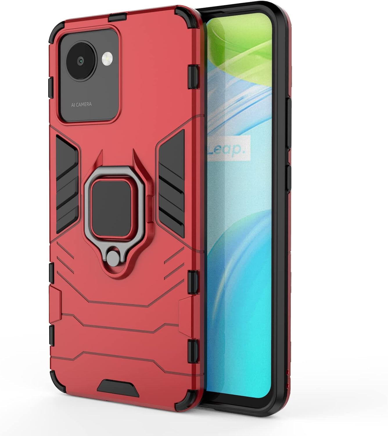 Funda para Oppo Realme C30 4G, soporte magnético para coche para Oppo Realme C30 4G RMX3581, color rojo