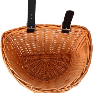 INOOMP Accesorios de bicicleta para niños, cesta de ratán, cesta delantera para bicicleta, cesta de bicicleta para niñas, cesta de mimbre tejida INOOMP Accesorios de bicicleta para niños, cesta de ratán, cesta delantera para bicicleta, cesta de bicicleta para niñas, cesta de mimbre tejida