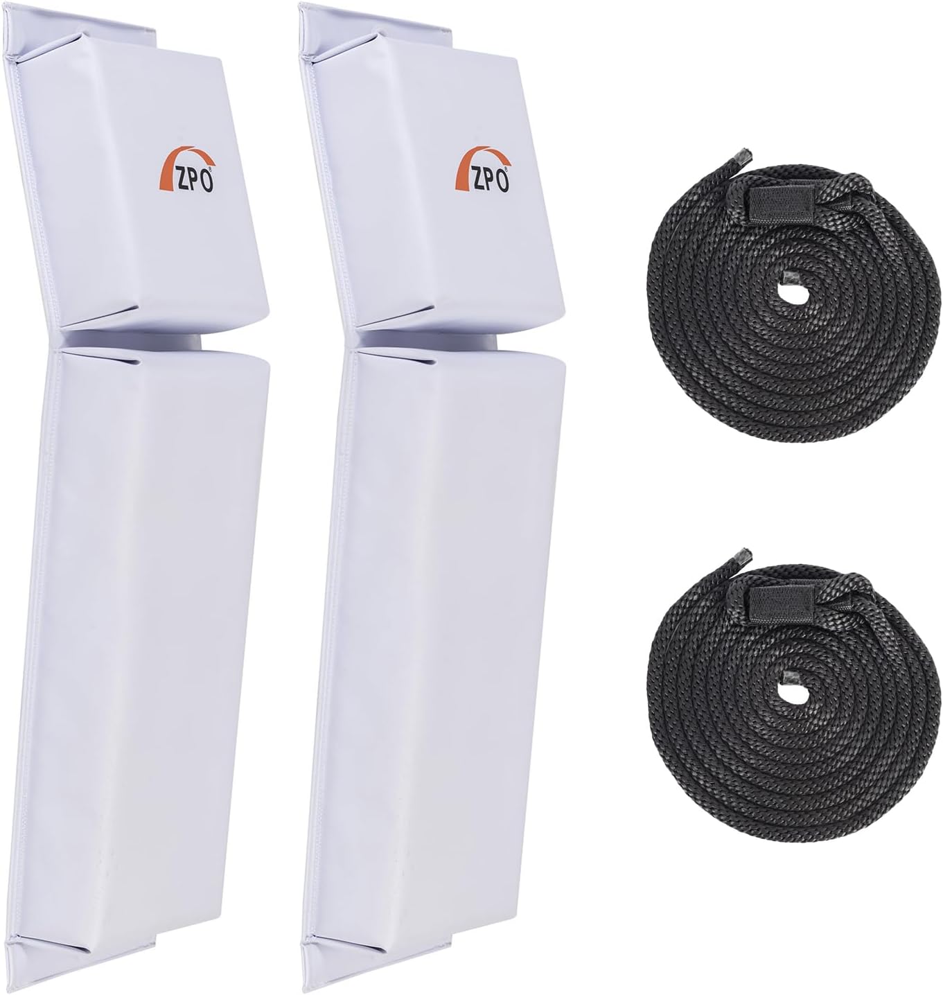 ZPO Guardabarros de barco, parachoques de barco para acoplamiento, paquete de 2 guardabarros de barco con 2 cuerdas duraderas para moto acuática, 24
