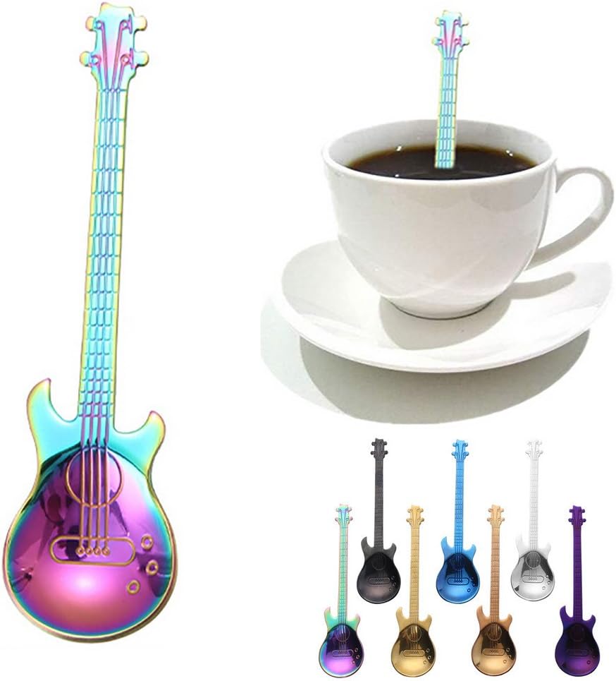 COMIART – Cucharas de café, cucharaditas, cuchara de hielo de postre, cuchara de azúcar, utilizada para mezclar mezclas, cuchara de guitarra de