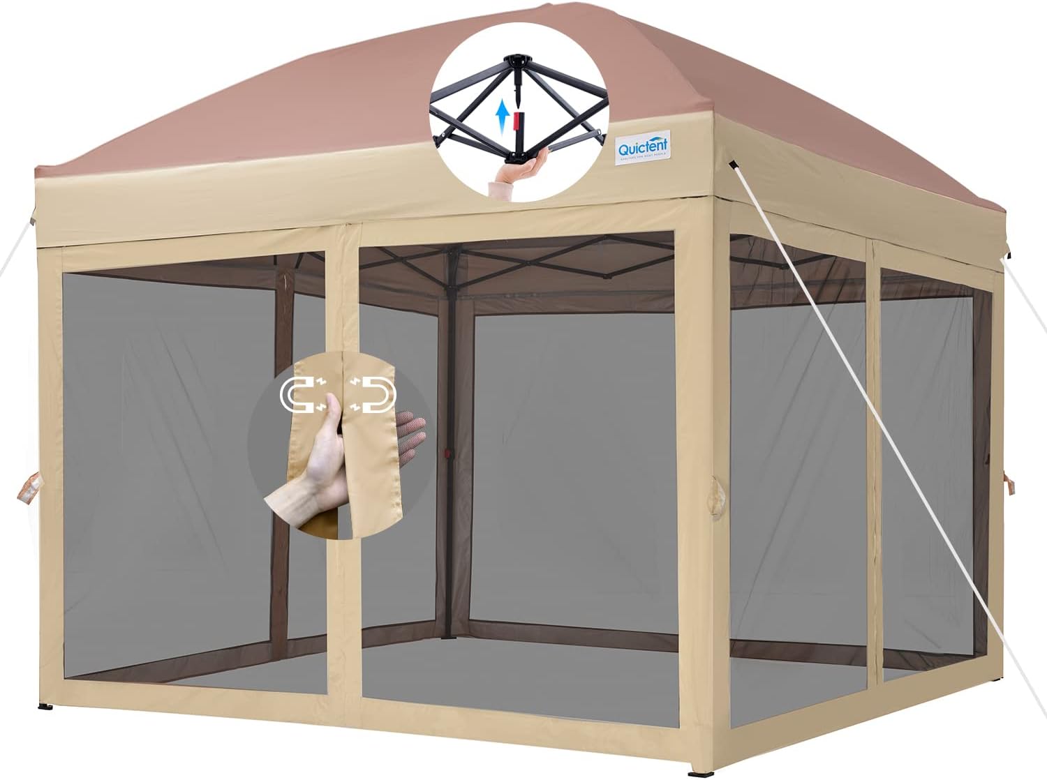 Toldo desplegable Quictent Ez con pantalla de malla para carpa, pared lateral, en 3 colores, 4 tamaños