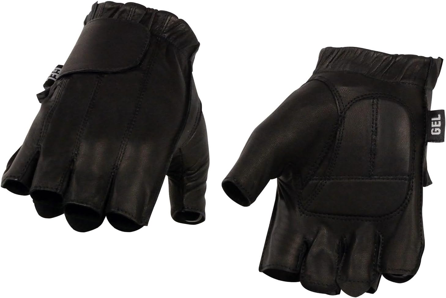 Milwaukee Leather SH442 – Guantes de mano de motocicleta para hombre, con acolchado de gel de piel, color negro