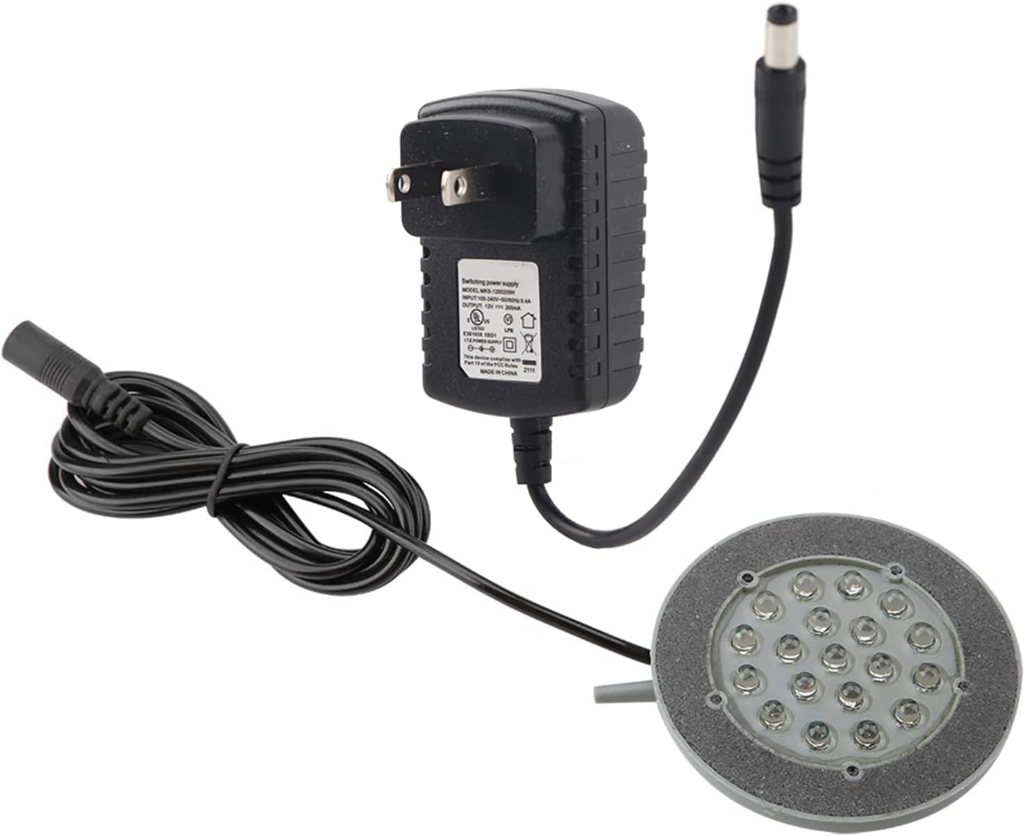 Fydun LED Acuario Aire, Control de Luz Cambiante Lámpara de Pescado Tanque de Peces Bubbler Bubble Stone Tank Decoración US Plug 100 240V