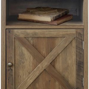 Rainbow Sophia Mesita de noche, mesita de noche de granja con gabinete y estantes, 18 x 18 x 24 pulgadas, roble sombreado Rainbow Sophia Mesita de noche, mesita de noche de granja con gabinete y estantes, 18 x 18 x 24 pulgadas, roble sombreado