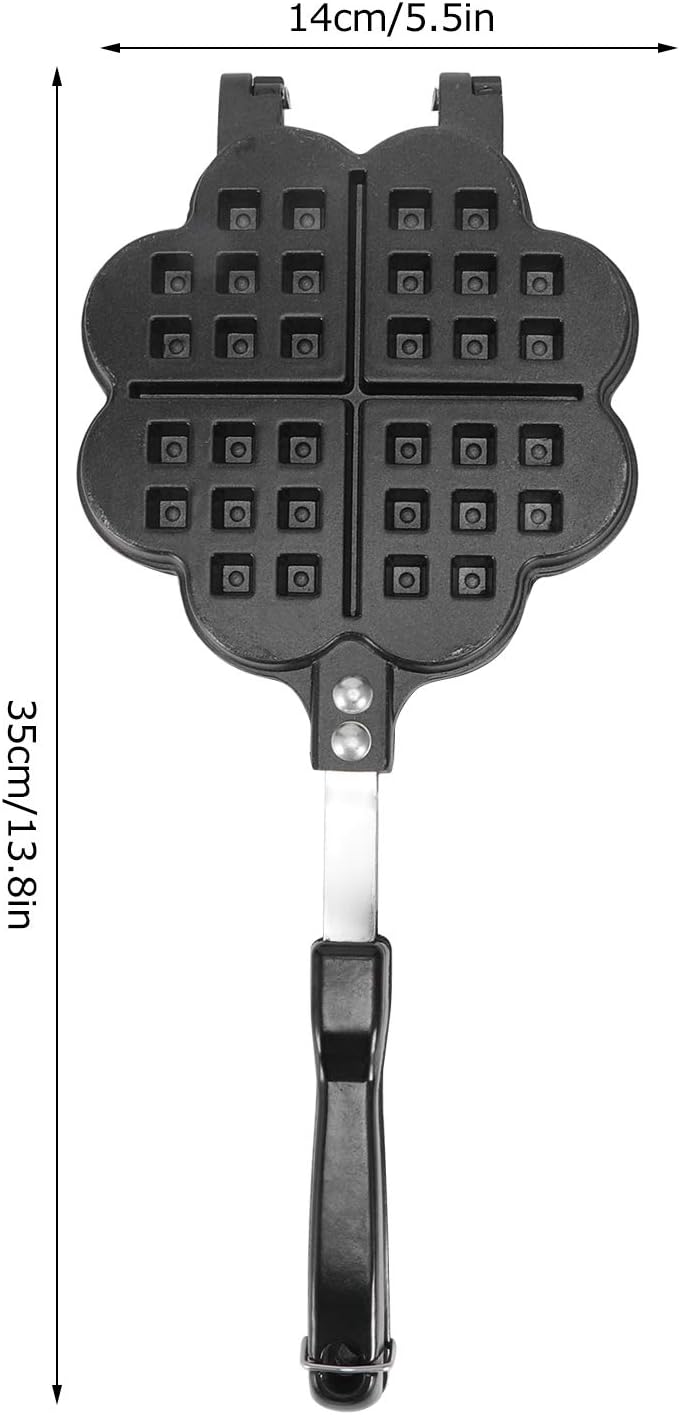 Máquina para hacer gofres, doble waflera abatible, molde de aleación de aluminio para tartas, placas antiadherentes para un fácil almacenamiento