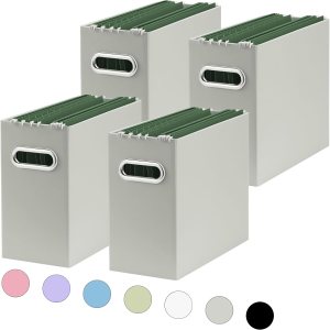 Oterri Organizador de archivos, caja de almacenamiento pequeña, organizador de carpetas de archivos de cartón, caja de archivos plegable, Oterri Organizador de archivos, caja de almacenamiento pequeña, organizador de carpetas de archivos de cartón, caja de archivos plegable,