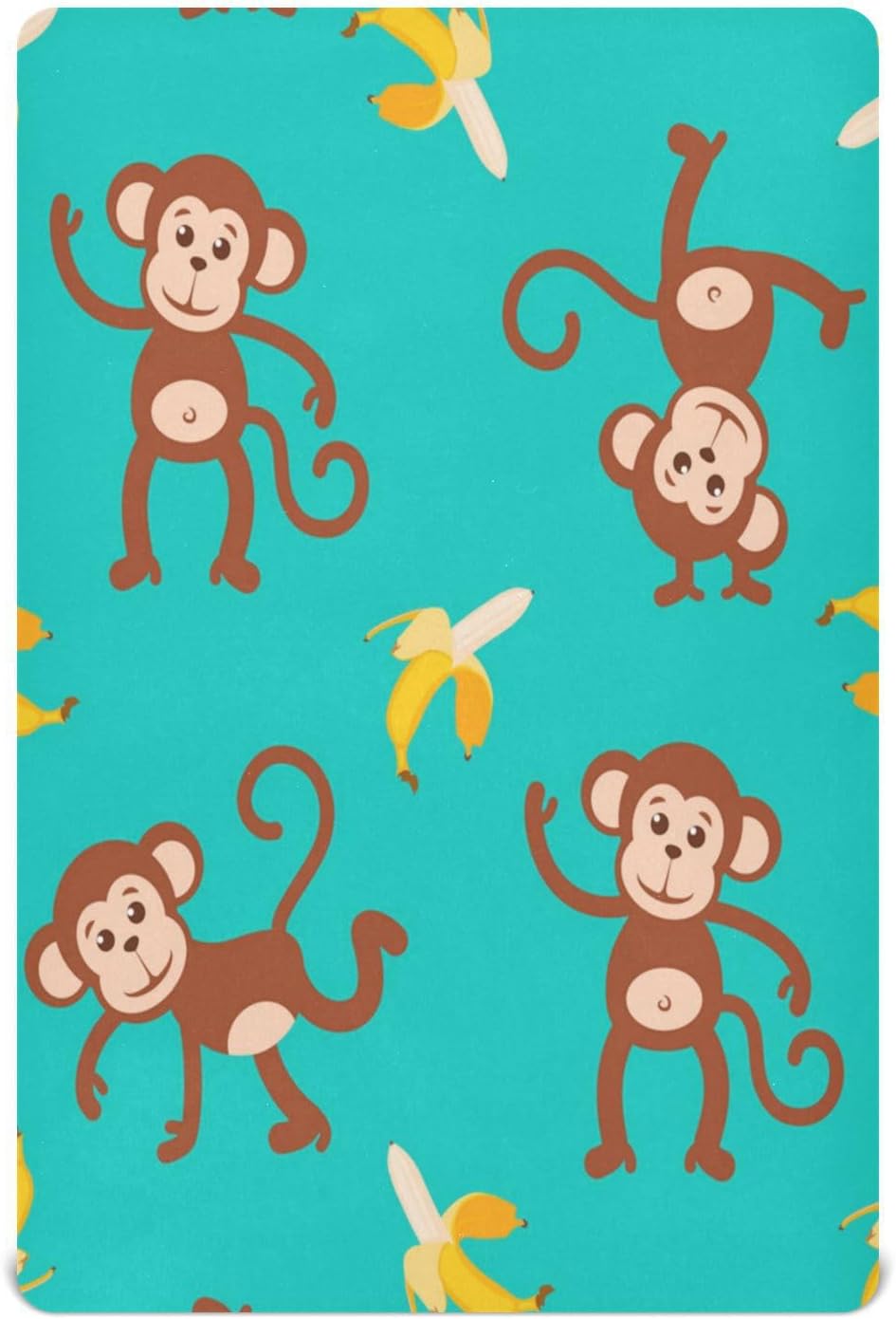 Dancing Monkeys – Sábanas de moisés para niños y niñas, diseño de plátano volador, sábanas para cunas de bebé, sábanas de juego para niños pequeños,