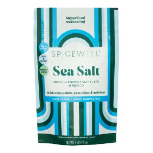 Spicewell Bolsa de sal marina  Sal marina artesanal cosechada a mano, alta en electrolitos, magnesio, potasio y calcio. Lona de plástico, sin yodo, Spicewell Bolsa de sal marina  Sal marina artesanal cosechada a mano, alta en electrolitos, magnesio, potasio y calcio. Lona de plástico, sin yodo,