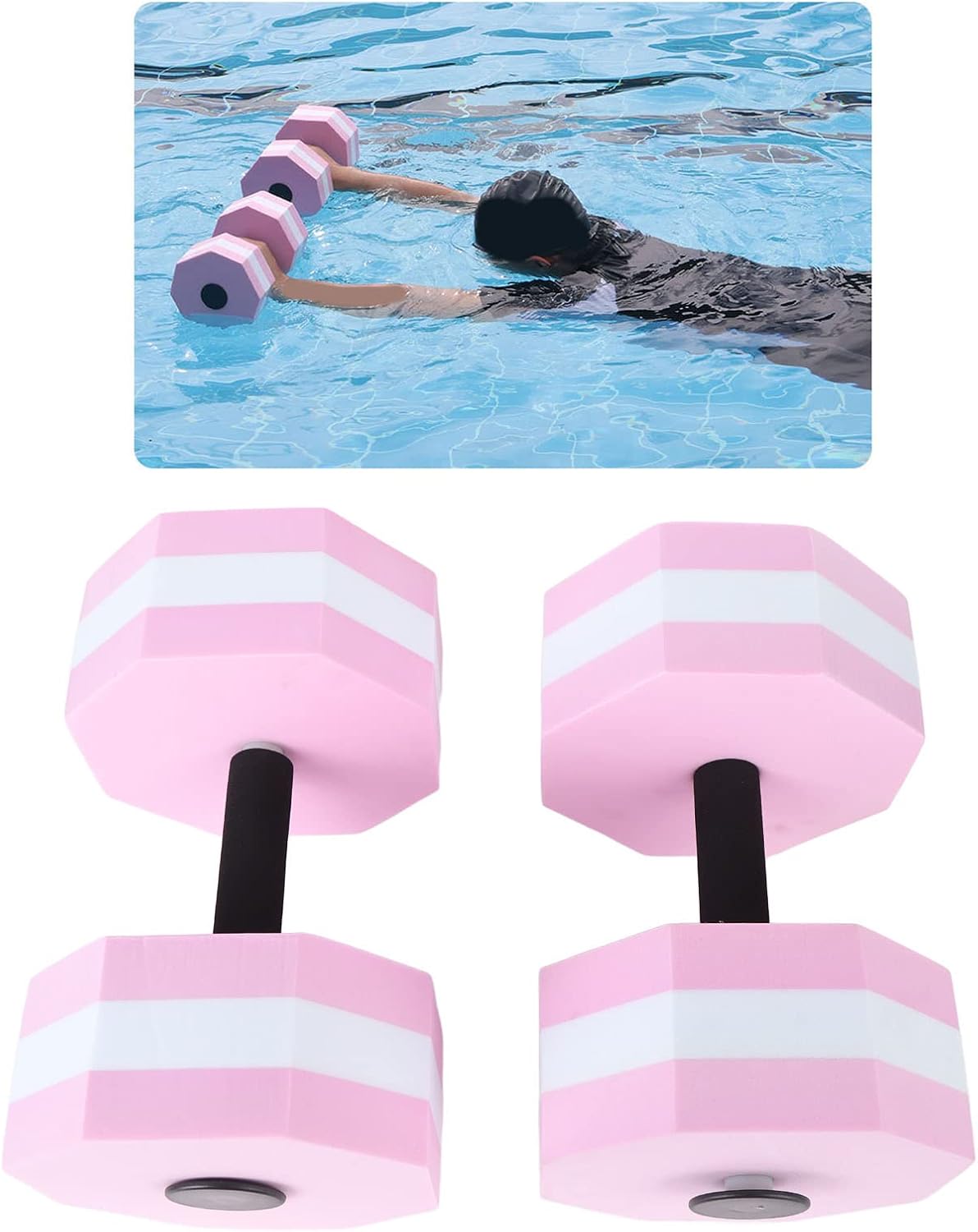 Xnferty 2 mancuernas de agua para ejercicio aeróbico de agua, mancuernas de espuma EVA, resistencia a la piscina, gimnasia acuática, flotantes, para