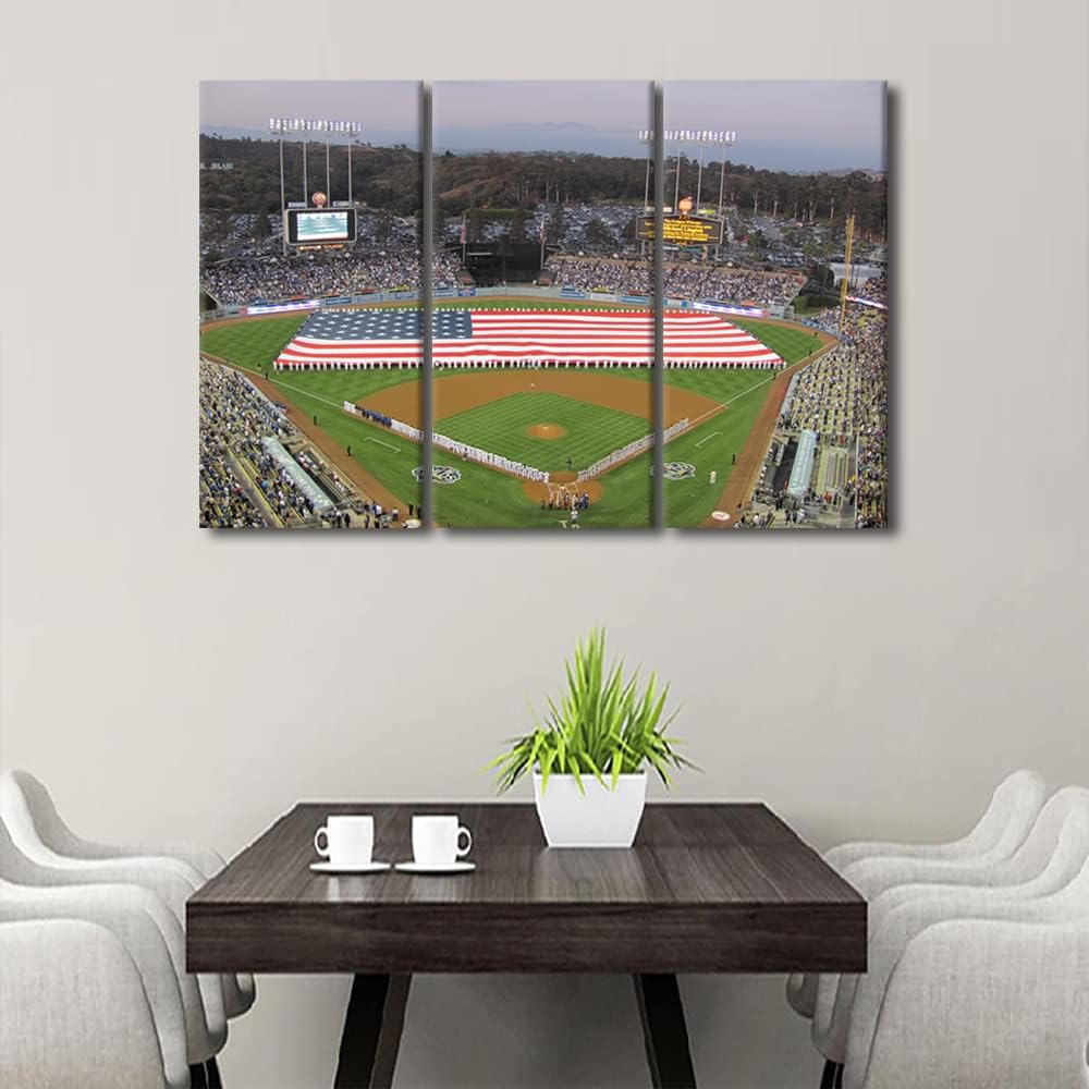 TUMOVO Dodger Stadium in Los Ángeles – Lienzo decorativo para pared, sala de estar, campo de béisbol, horizonte, pintura moderna para dormitorio,